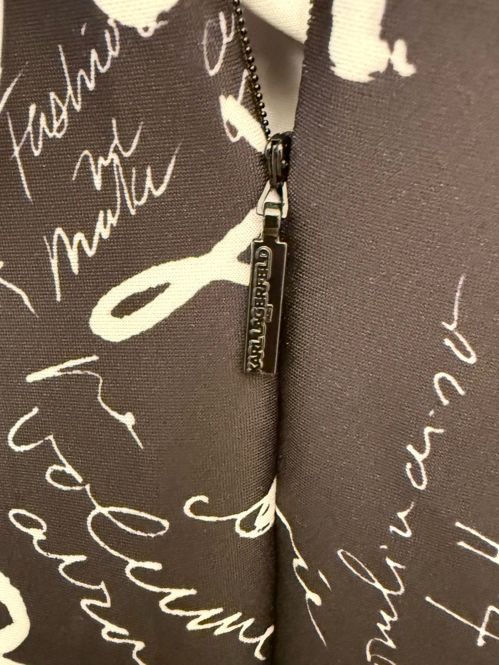 Karl Lagerfeld Black Dress with White Script Print - Picture 7 of 7